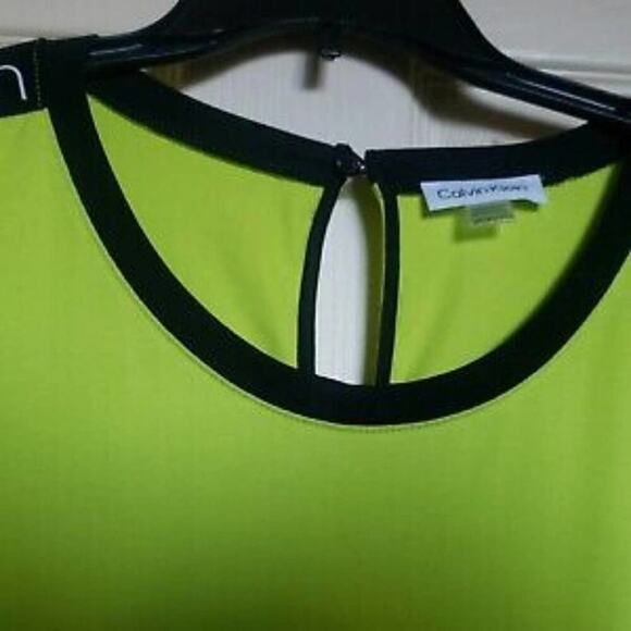 Calvin Klein Women's Shoulder LOGO Shorts ROMPER Lime Lime Green plus size 2X 3X - Picture 11 of 13